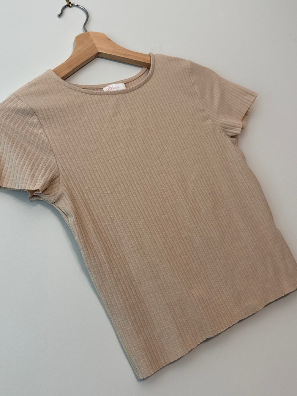 Tan Ribbed Basic Tee – GB Girls XL